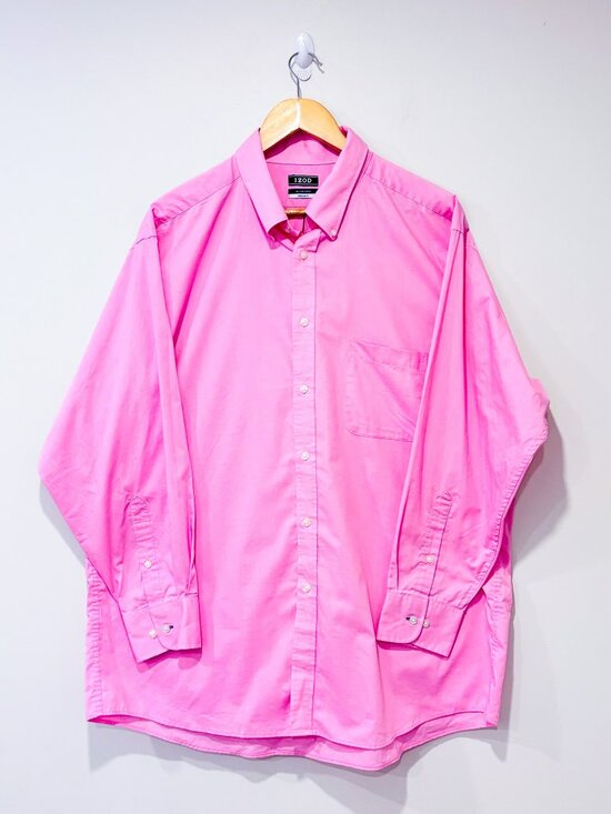 IZOD Pink button-down shirt | Classic lightweight cotton feel | Men's XL * - Picture 1 of 8